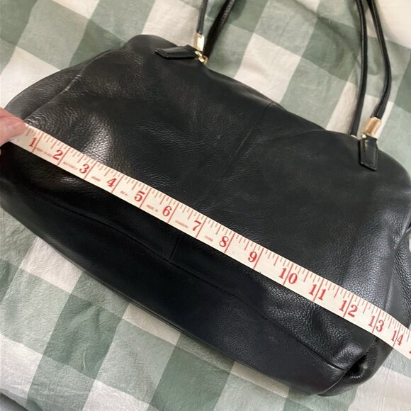 Coach Madison Cafe Carryall Womens Black Pebbled Leather Shoulder Bag Purse - Picture 11 of 16